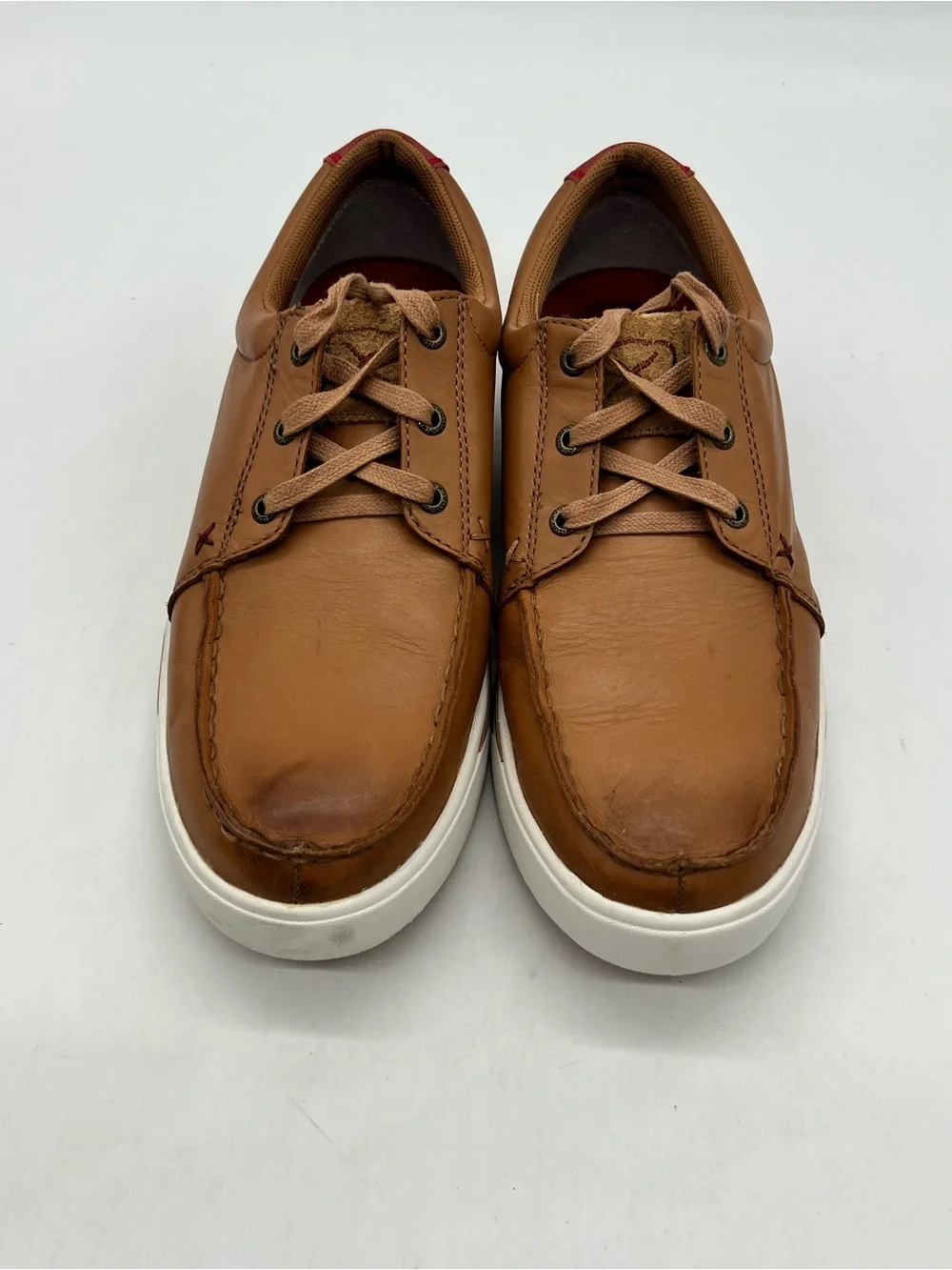 Twisted X Kicks Shoes Men’s 12.5M Brown Leather Moc Toe Casual Sneakers Shoes.